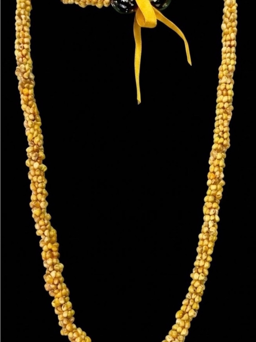 Handcrafted Yellow Seed Bead Necklace for Women